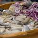Pickled herring with red onions